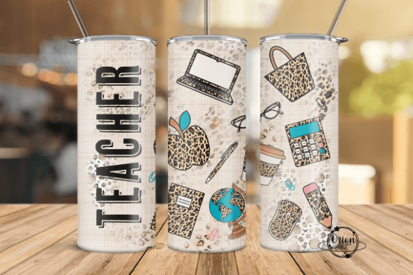Tan Leopard Teacher Tumbler
