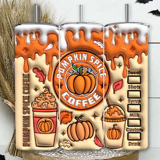 3D Pumpkin Spice Coffee Tumbler