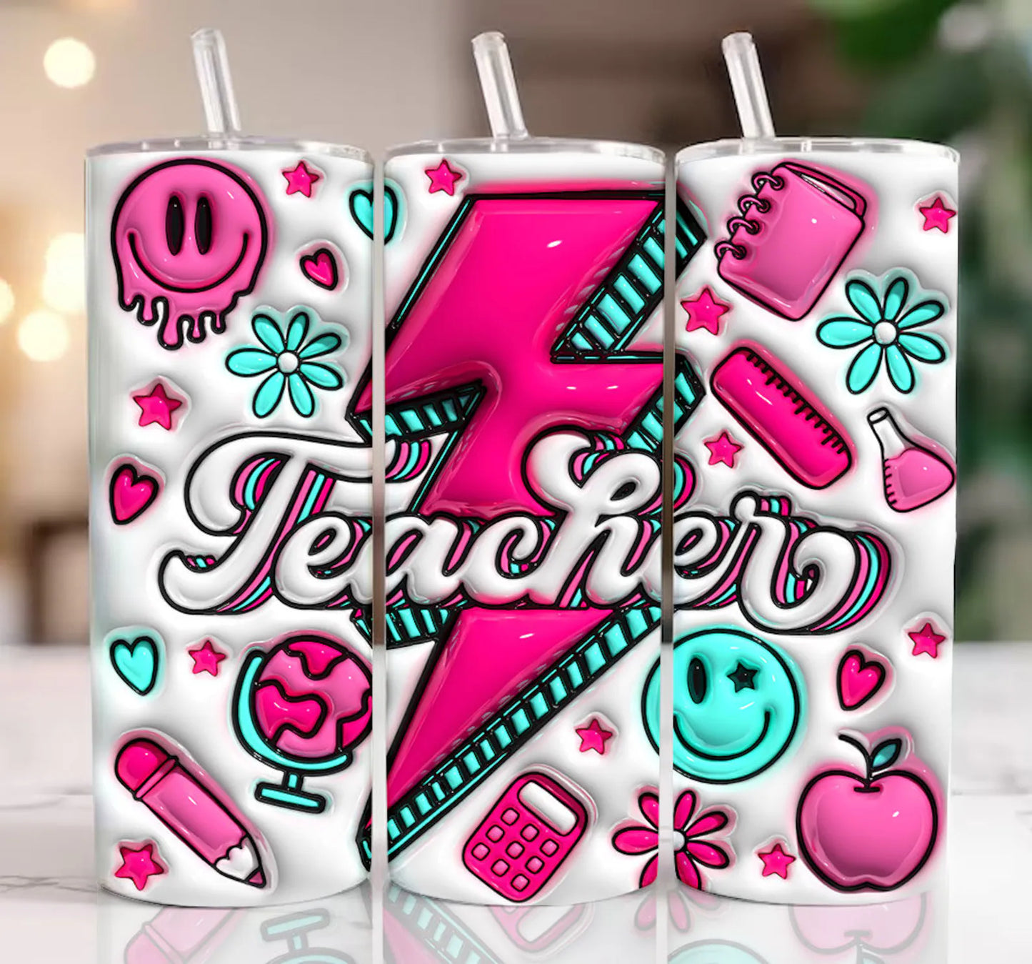 3D Puffy Teacher Tumbler