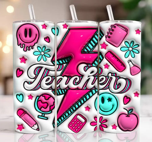 3D Puffy Teacher Tumbler