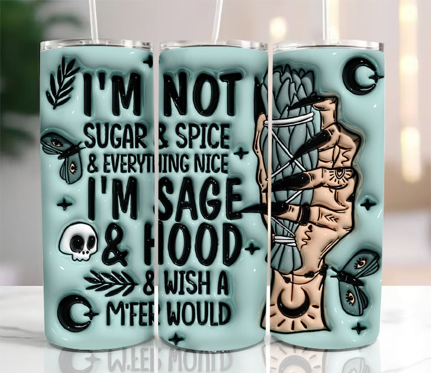 3D Sage and Hood Tumbler
