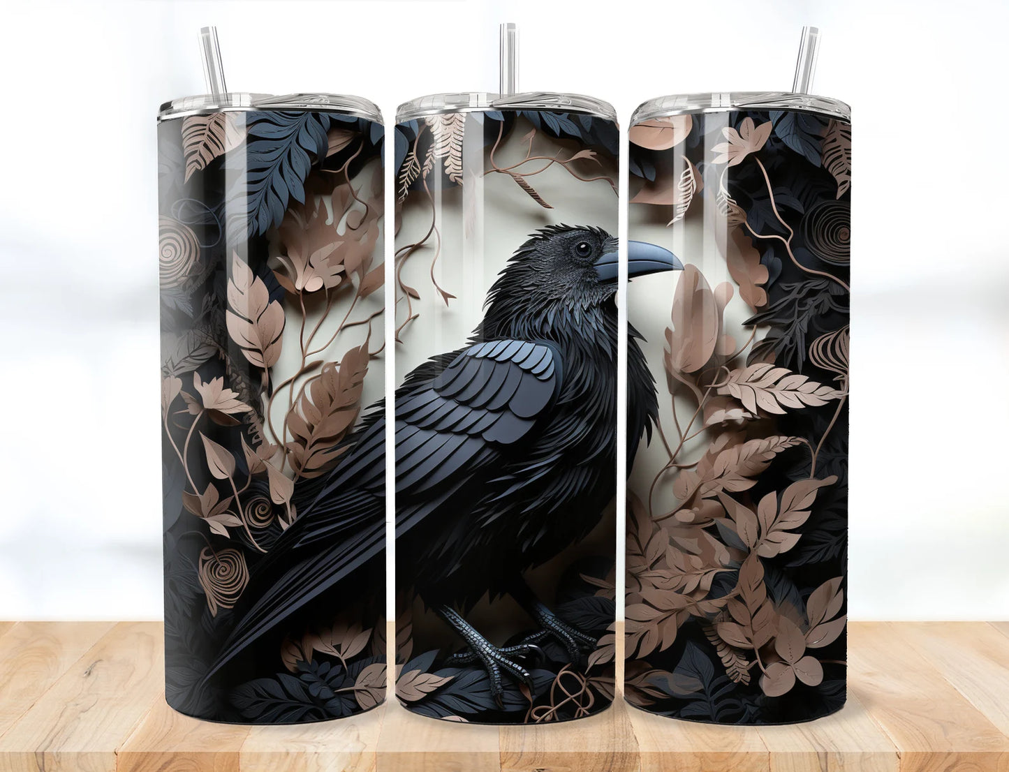 3D Raven Tumbler